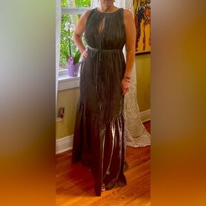 Calypso St Barth Maxi  Dress Silk Dress Gray Platinum